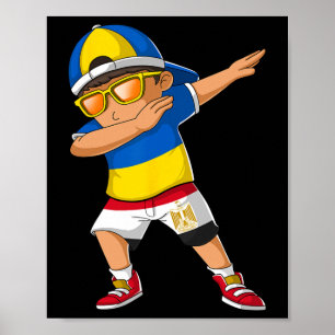 Halvukrainsk egyptisk pojke Ukraina Egypten Flagga Poster