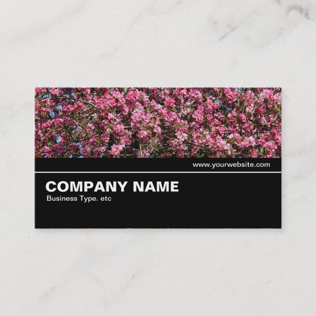 Halvväg V2 - Rosa Cherry Blommar Visitkort (Framsida)