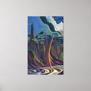 Halvvägs till en abstrakt futurism canvastryck