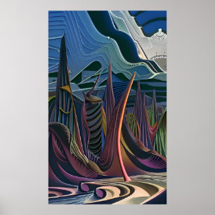 Halvvägs till en abstrakt futurism poster