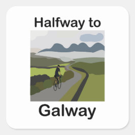 Halvvägs till Galway Road Trip Resa Fyrkantigt Klistermärke