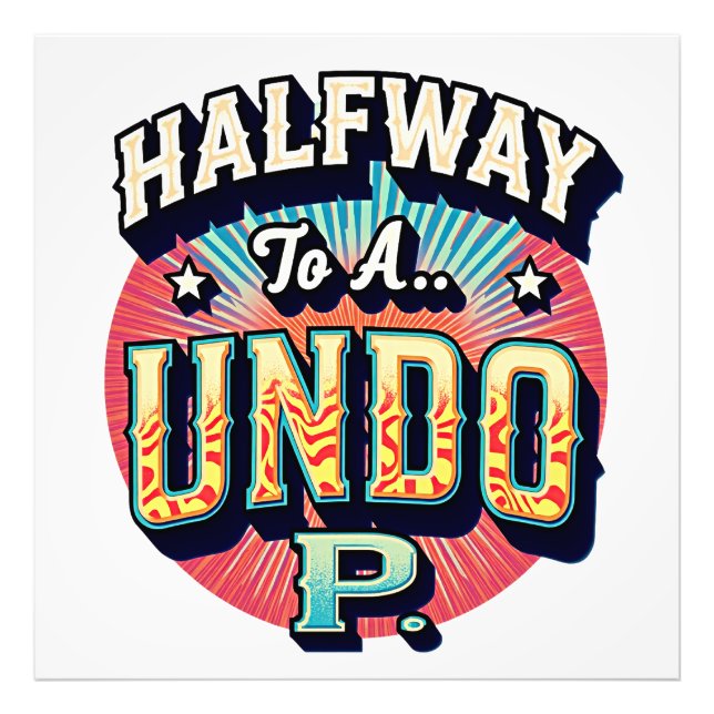 Halvvägs till Hundo - 50:e födelsedagen Fototryck (Framsidan)