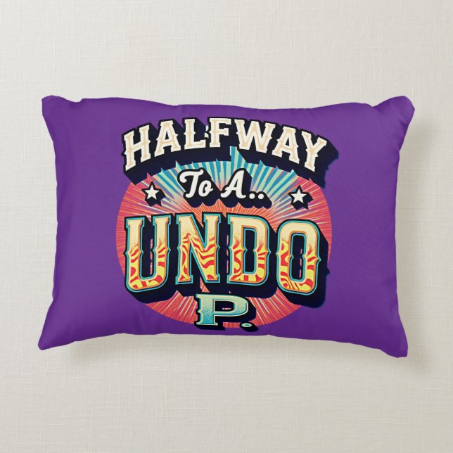 Halvvägs till Hundo - 50:e födelsedagen Prydnadskudde (Baksidan)