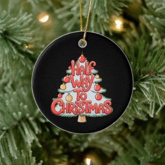 Halvvägs Till Julgransprydnader Roliga Xmas Julgransprydnad Keramik