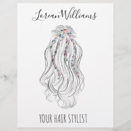 Halvvägshår blommigt Hairstyling branding Reklamblad