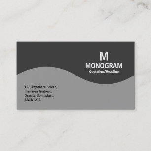 Halvvågsmonogram - Grått-skuggor Visitkort