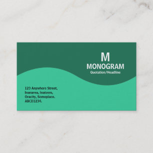 Halvvågsmonogram - Grönt till havs med Grönt 1B6F5 Visitkort