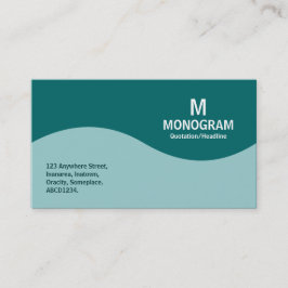 Halvvågsmonogram - Lt Blue Grönt och Teal 006666 Visitkort