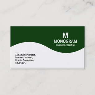 Halvvågsmonogram - Mörk grönt 003300 Visitkort
