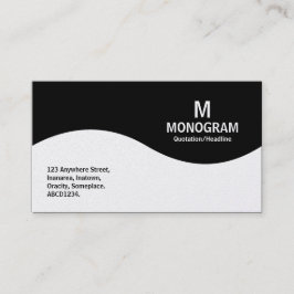 Halvvågsmonogram - svart (Platinum) Visitkort