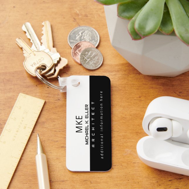 Halvvit Anpassningsbar för proffsarkitekt Nyckelring (Skrivbord)