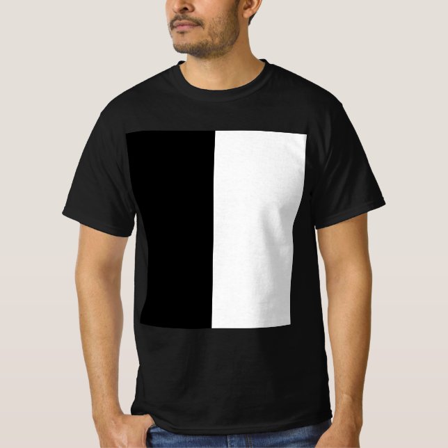 halvvit halvsvart, halvsvart halvvit t shirt (Framsida)