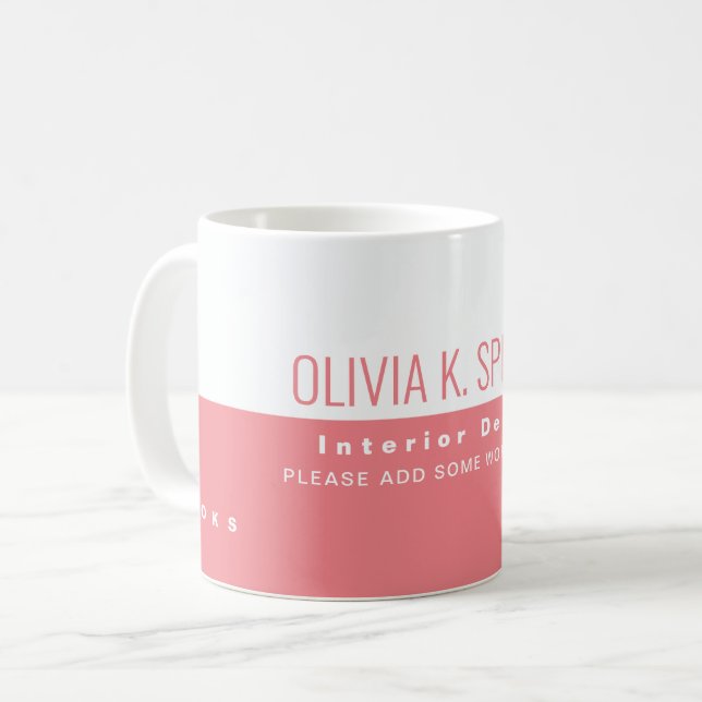 Halvvit inredingsdesign-yrke kaffemugg (Framsida vänster)