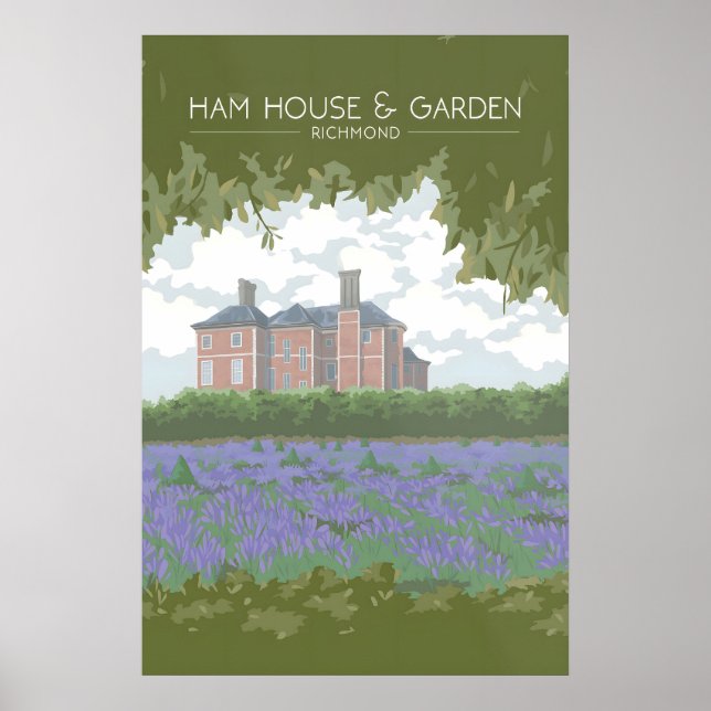 Ham House and Garden London Resemålning Poster (Framsidan)