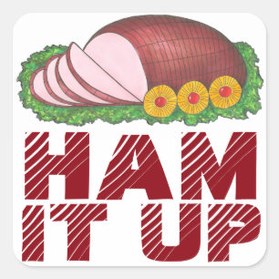 HAM IT UPP Helgdag Foodie-julfästare Fyrkantigt Klistermärke