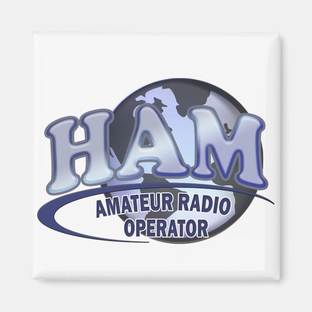 HAM LOGOTYP BLUE AMATEUR RADIO OPERATOR MAGNET (Framsidan)