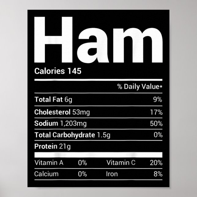 Ham Nutrition Facts Family Matchande julkostnad Poster (Framsidan)
