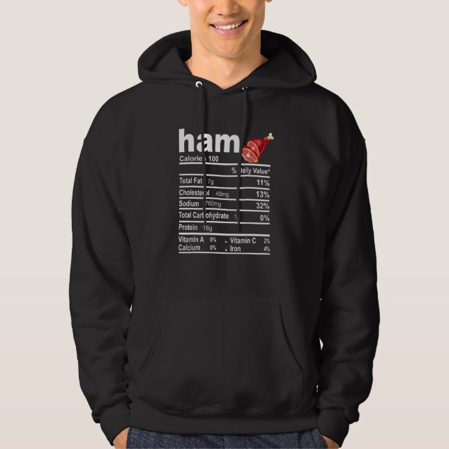 Ham Nutrition Facts Food Thanksgiving jul Hoodie (Framsida)