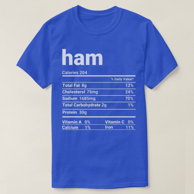 Ham Nutrition Facts Thanksgiving Costume T Shirt (Design framsida)