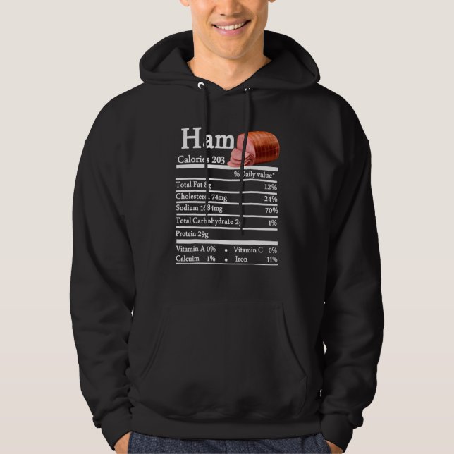 Ham Nutrition Thanksgiving Christmas Costume Food  Hoodie (Framsida)