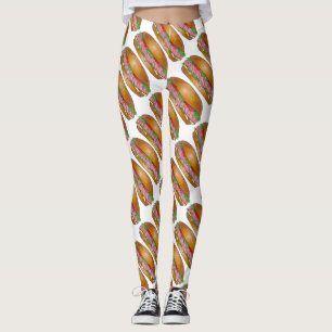 Ham och Cheese Hoagie Sub SubMarine Sandwich Food Leggings