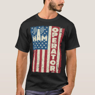 Ham Operator US Flagga Vintage America Radio 1 T Shirt