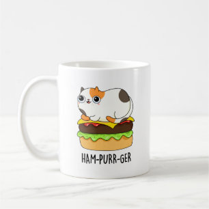 Ham-Purr-Ger Funny Cat Hamburger Pun Kaffemugg