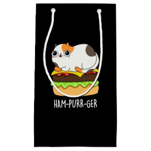 Ham-Purr-Ger Funny Cat Hamburger Pun Mörk BG