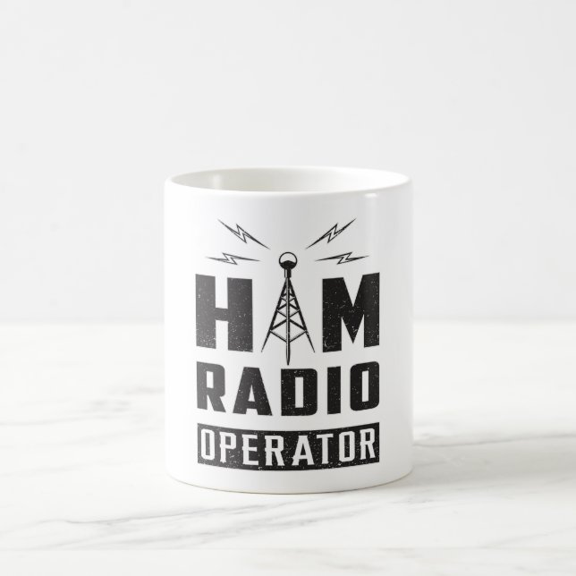HAM Radio Amateur Frequency Operator Antenna Gift Kaffemugg (Center)