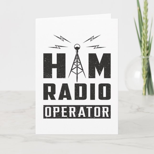 HAM Radio Amateur Frequency Operator Antenna Gift Kort (Framsida)
