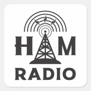 HAM Radio Amateur Operator Antenna Code Gift Idea Fyrkantigt Klistermärke
