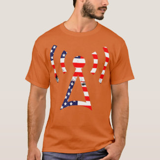 Ham Radio america flagga patriotic 4h från juli T Shirt