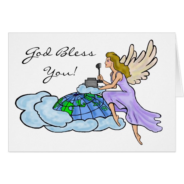 Ham Radio Angel Card Anpassa det! Hälsningskort (Framsidan Horizontal)