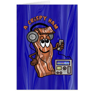 Ham Radio Bacon Operator Funny Greeting Card Hälsningskort