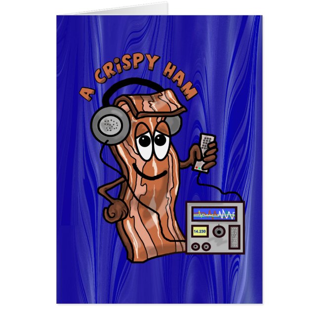 Ham Radio Bacon Operator Funny Greeting Card Hälsningskort (Framsidan)