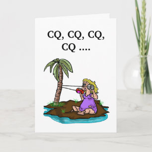 Ham Radio Birday Card Female Remote Island Kort
