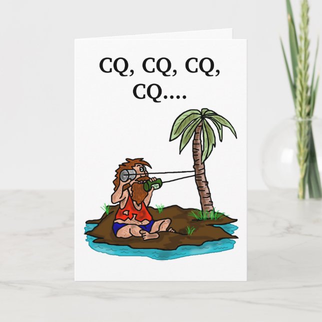 Ham Radio Birthday Card Remote Island operator Kort (Framsida)