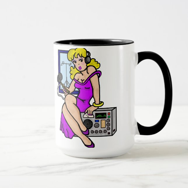 Ham Radio Blonde Pin-up Girl Mugg anpassar det! (Höger)