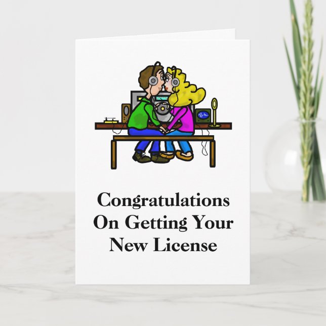 Ham Radio Couple Giftermål eller Bröllop Card Kort (Framsida)