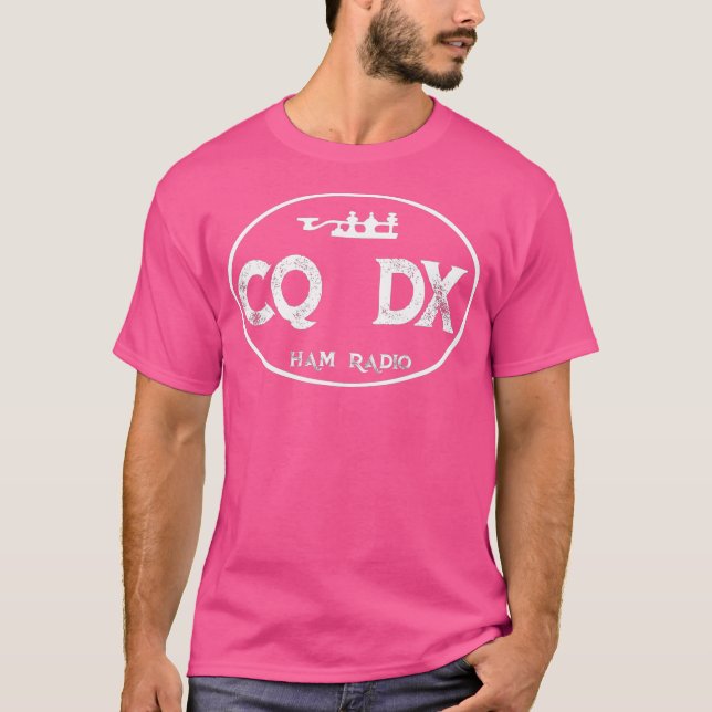 Ham Radio CQDX Radio Operators Preppers QSL T Shirt (Framsida)