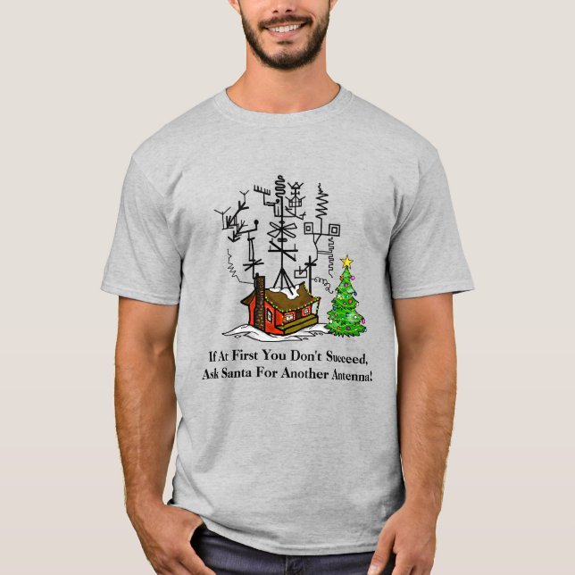 Ham Radio Crazy Antenna House jul T-Shirt (Framsida)