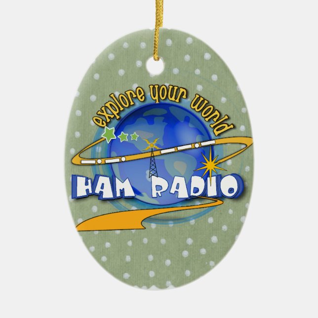 HAM RADIO - FÖRKLARA DIN VÄRLD JULGRANSPRYDNAD KERAMIK (Framsidan)