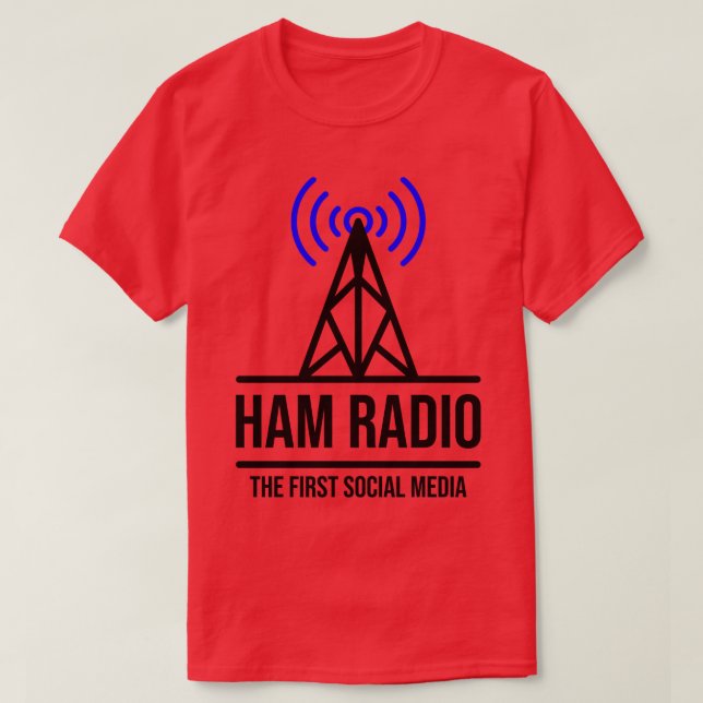 Ham Radio Första Social Media T Shirt (Design framsida)