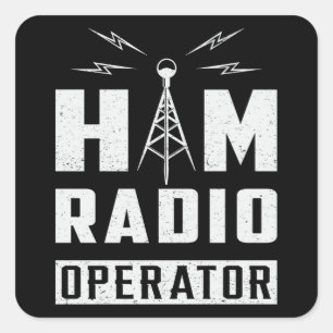 HAM Radio Frequency Operator Antenna Amateur Gift Fyrkantigt Klistermärke