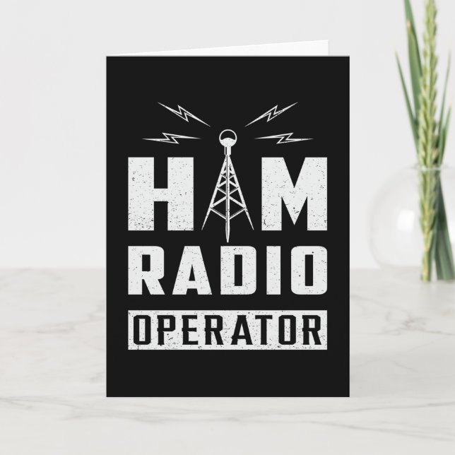 HAM Radio Frequency Operator Antenna Amateur Gift Kort (Framsida)