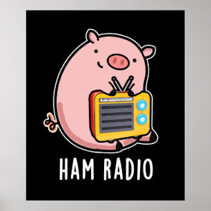 Ham Radio Funny Gris Pun Mörk BG Poster