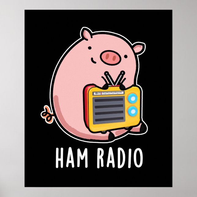 Ham Radio Funny Gris Pun Mörk BG Poster (Framsidan)