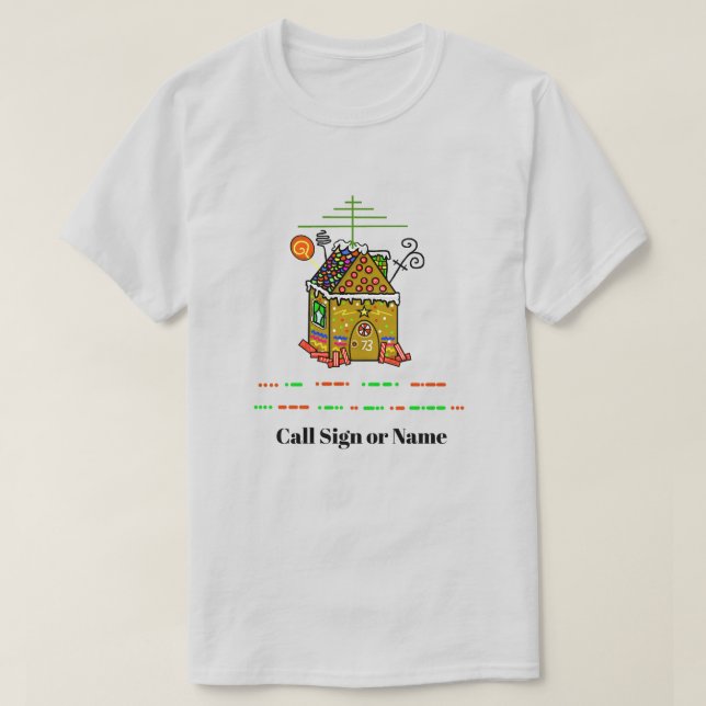 Ham Radio Gingerbröd House jul T-Shirt (Design framsida)