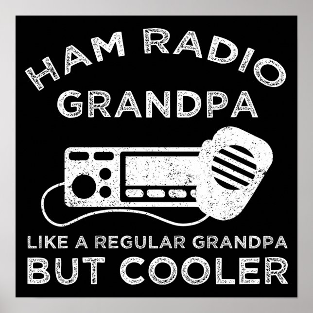 Ham Radio Grandpa som vanlig morfar men kylare Poster (Framsidan)