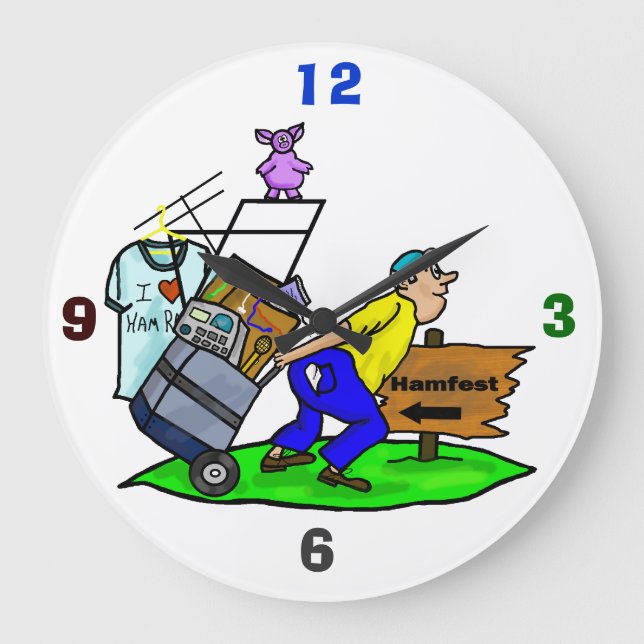 Ham Radio Hamfest Shopper Wall Clock Stor Klocka (Framsida)